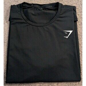 Gymshark Arrival Crest Logo Black Short Sleeve Crew Neck T-Shirt Men's Large